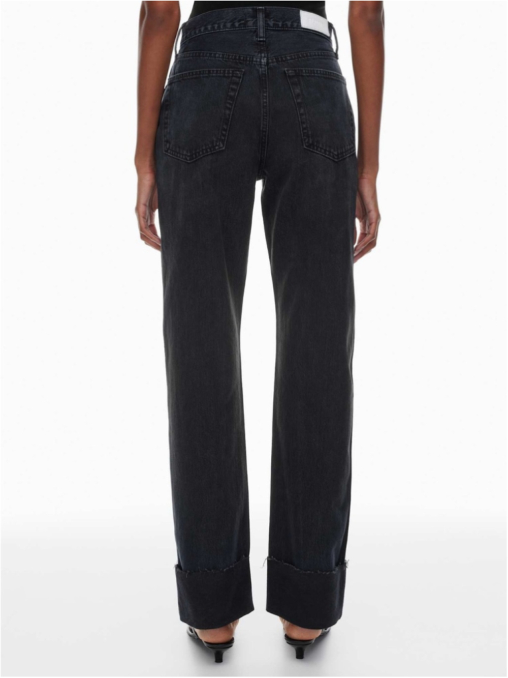 Re/Done High-Rise Loose Long Cuff Jean Size 25 Blacken Blue Aritzia - Picture 2 of 16